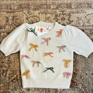 Entro Cream Sweater with Multicolor Bows